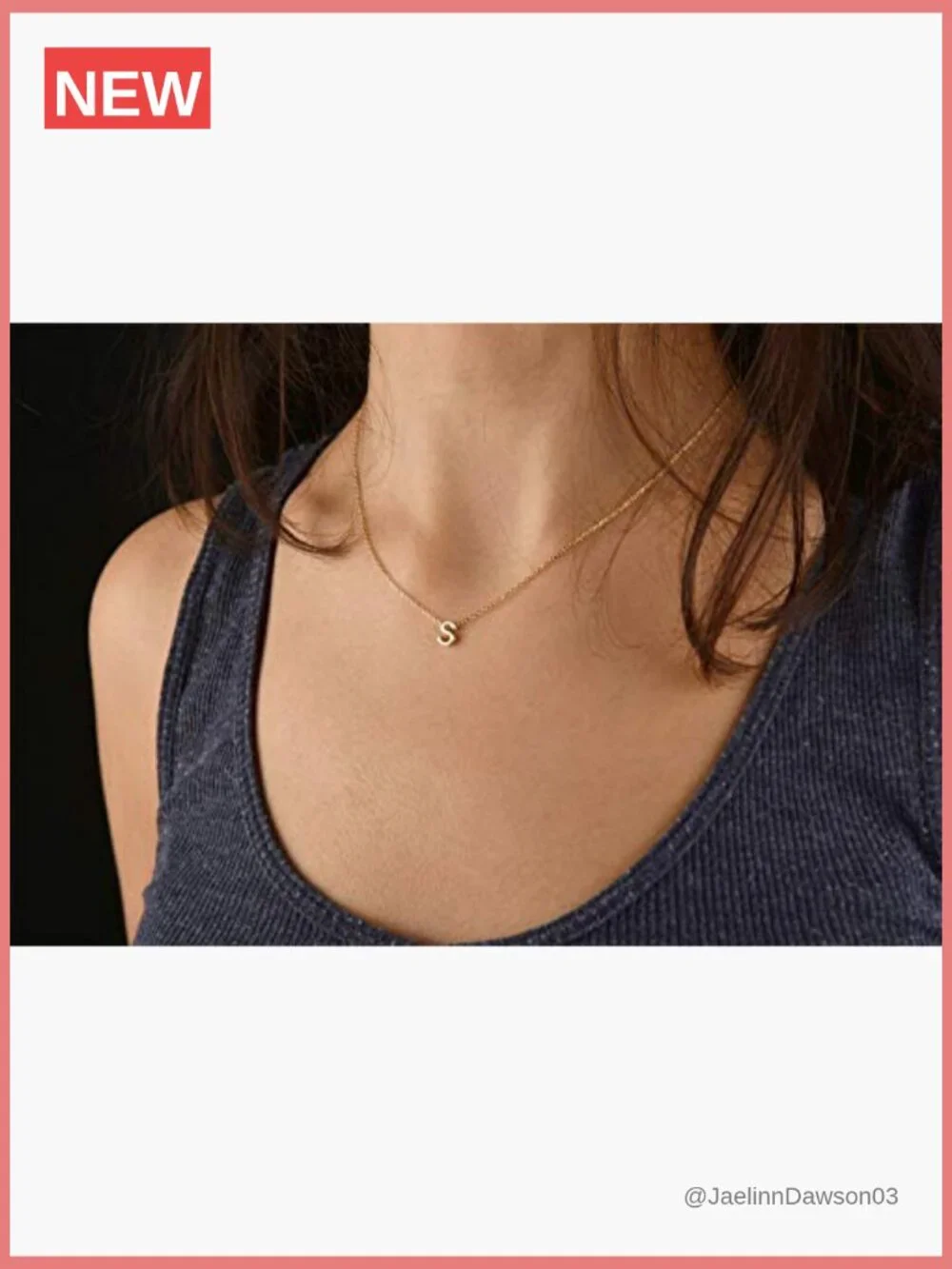 Tiny Initial Necklace 18K Gold Plated Personalized Letter Pendant Necklace for